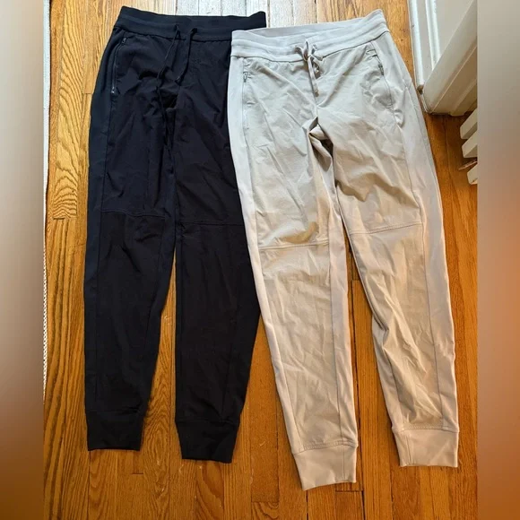 Athleta Black and Tan Track Pants with Elastic Waistbands - Picture 1 of 6